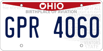 OH license plate GPR4060
