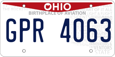 OH license plate GPR4063