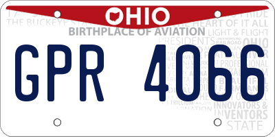 OH license plate GPR4066