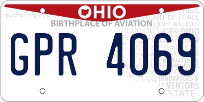 OH license plate GPR4069