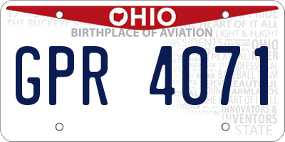 OH license plate GPR4071