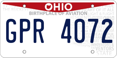 OH license plate GPR4072