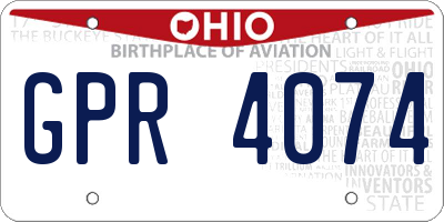 OH license plate GPR4074