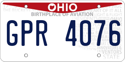 OH license plate GPR4076