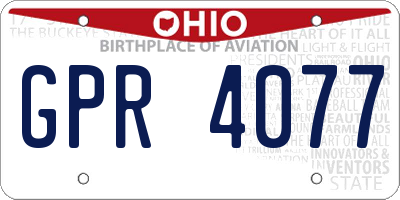 OH license plate GPR4077