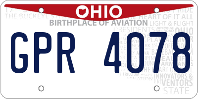 OH license plate GPR4078