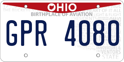 OH license plate GPR4080