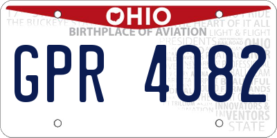 OH license plate GPR4082