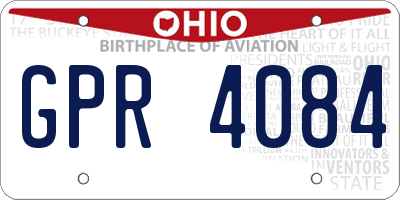 OH license plate GPR4084