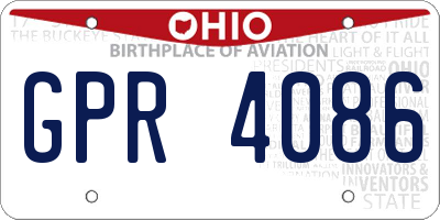 OH license plate GPR4086