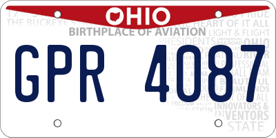 OH license plate GPR4087