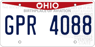 OH license plate GPR4088