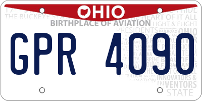 OH license plate GPR4090