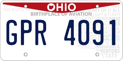 OH license plate GPR4091