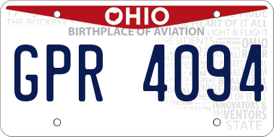 OH license plate GPR4094