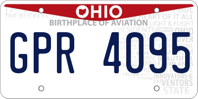 OH license plate GPR4095