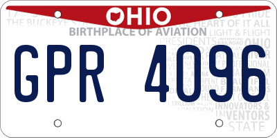 OH license plate GPR4096