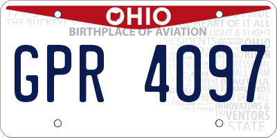 OH license plate GPR4097