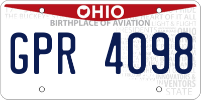 OH license plate GPR4098