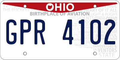 OH license plate GPR4102