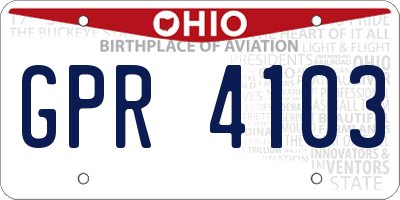 OH license plate GPR4103