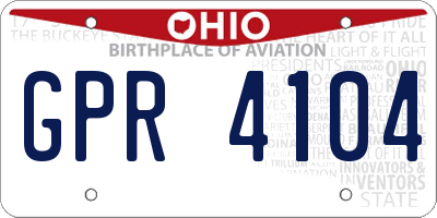 OH license plate GPR4104