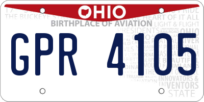 OH license plate GPR4105