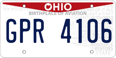 OH license plate GPR4106