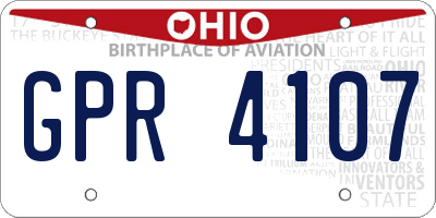OH license plate GPR4107