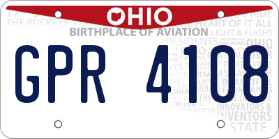 OH license plate GPR4108
