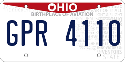OH license plate GPR4110