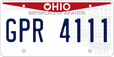 OH license plate GPR4111