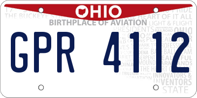 OH license plate GPR4112