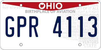 OH license plate GPR4113