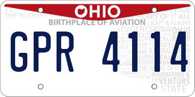 OH license plate GPR4114