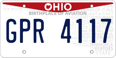 OH license plate GPR4117