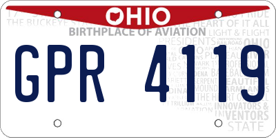 OH license plate GPR4119