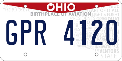 OH license plate GPR4120