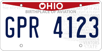 OH license plate GPR4123