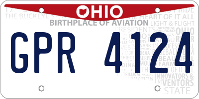 OH license plate GPR4124