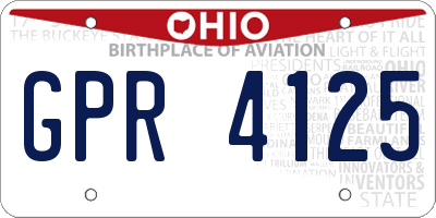 OH license plate GPR4125