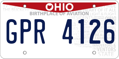 OH license plate GPR4126