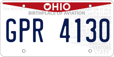 OH license plate GPR4130