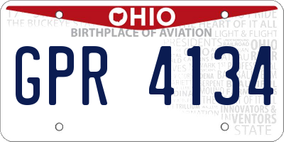 OH license plate GPR4134