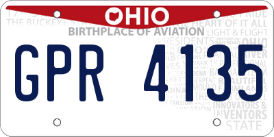 OH license plate GPR4135