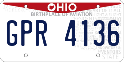 OH license plate GPR4136