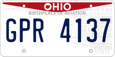 OH license plate GPR4137