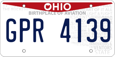 OH license plate GPR4139