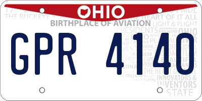OH license plate GPR4140