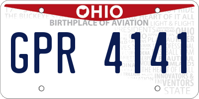 OH license plate GPR4141